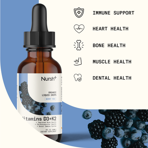 Organic Vitamin D3 + K2 Liquid Drops